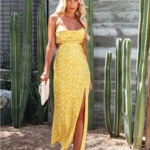 Vici Yellow Floral Maxi Dress
